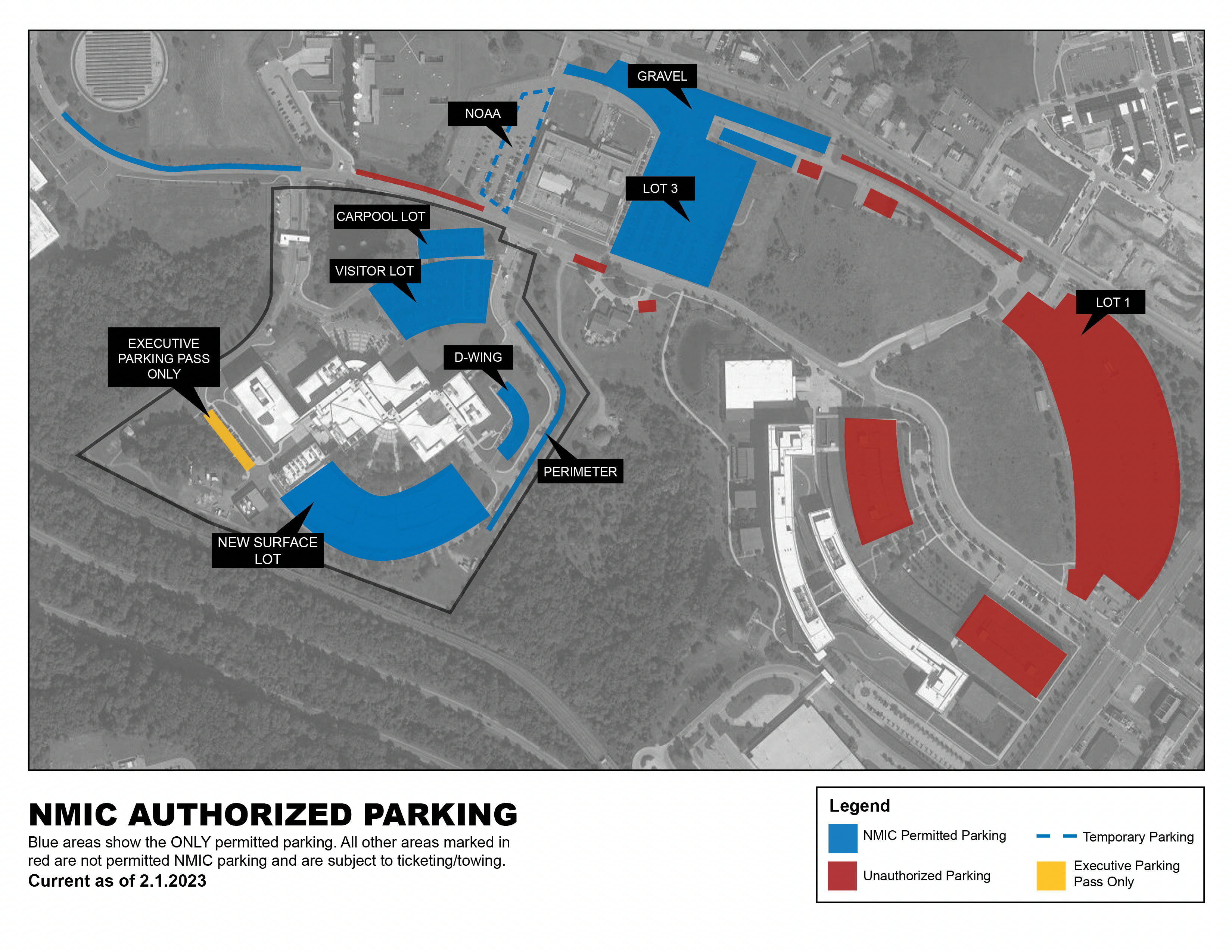 Parking Lot Map of the National Maritime Intelligence Center